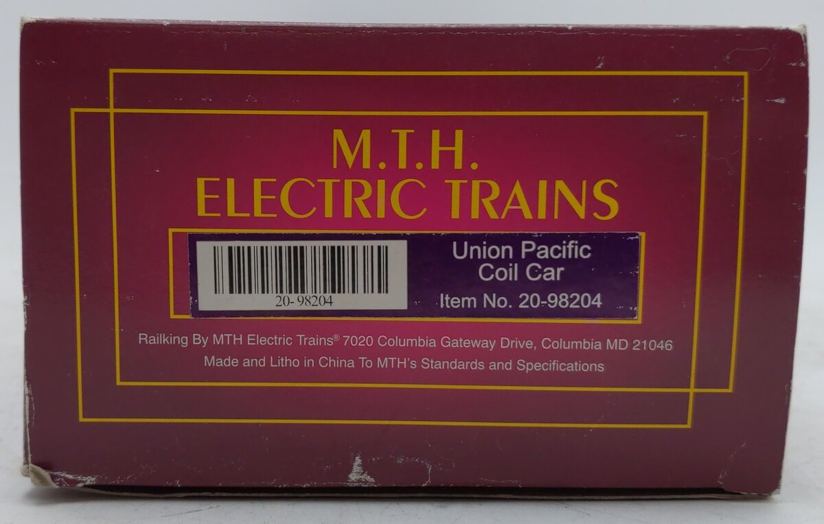 MTH 20-98204 O Gauge Union Pacific Steel Coil Car w/ Cover #229606 EX/Box
