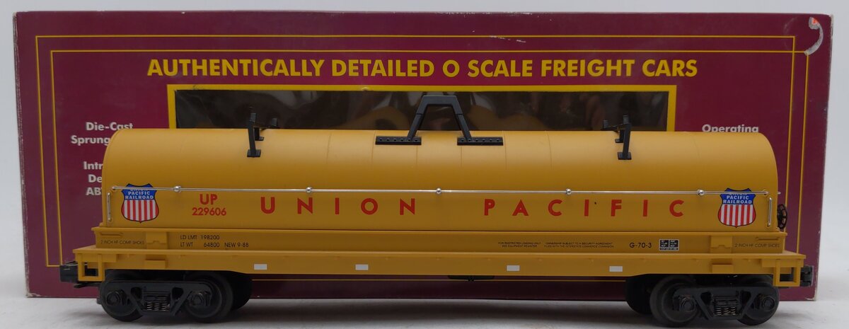 MTH 20-98204 O Gauge Union Pacific Steel Coil Car w/ Cover #229606 EX/Box