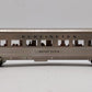 M.T.H. 30-68227 O Burlington 60' Streamlined Coach Car Silver Glow EX/Box