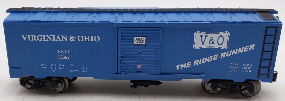 Menards 279-4558 O Gauge Virginian & Ohio Boxcar #15663 EX/Box
