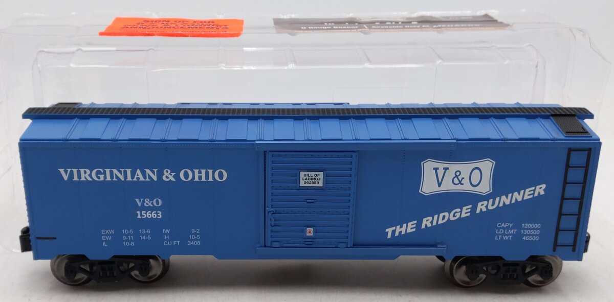 Menards 279-4558 O Gauge Virginian & Ohio Boxcar #15663 EX/Box
