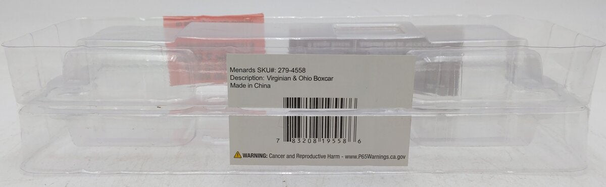 Menards 279-4558 O Gauge Virginian & Ohio Boxcar #15663 EX/Box