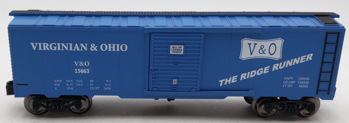 Menards 279-4558 O Gauge Virginian & Ohio Boxcar #15663 EX/Box