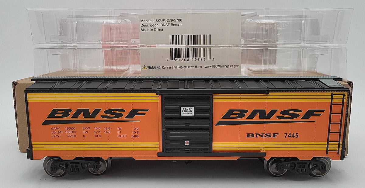 Menards 279-5786 O Gauge BNSF Boxcar EX/Box