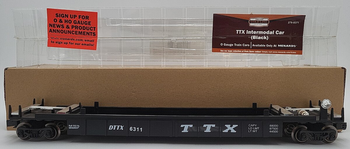 Menards 279-8371 O Gauge TTX Intermodal Car (Black) EX/Box