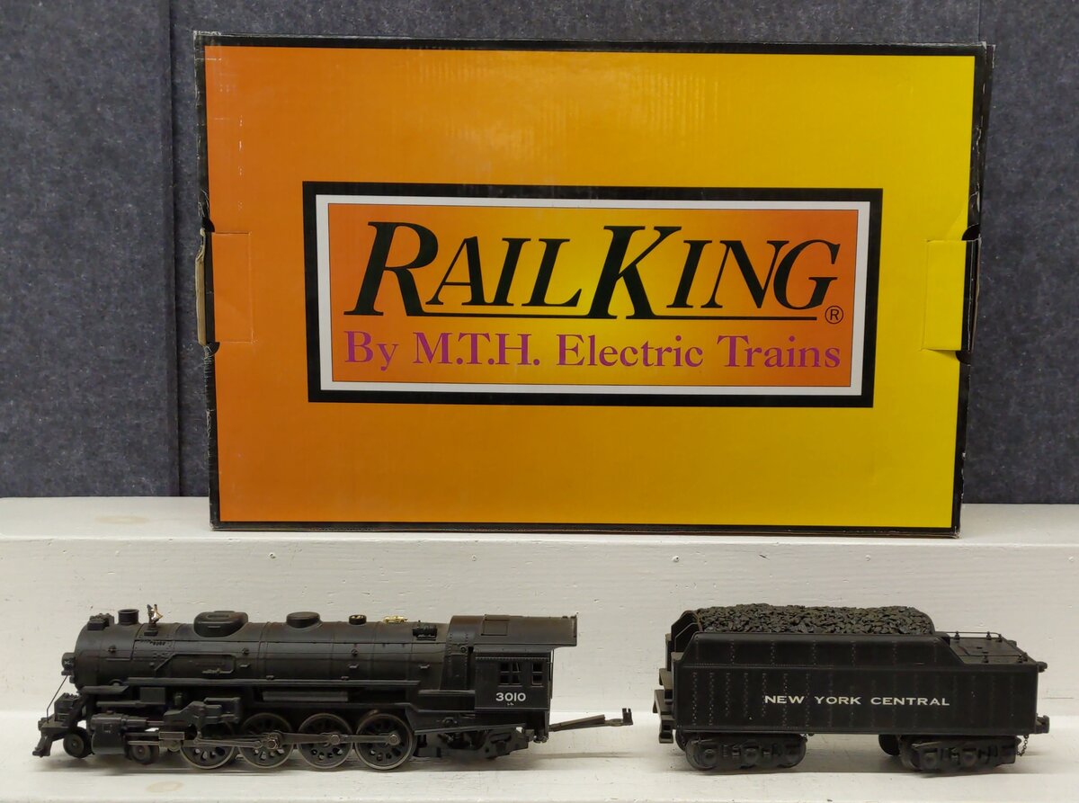 MTH 30-1656-1e O New York Central 4-8-2 L-3 Mohawk Steam Loco & Tender #3010 EX/Box