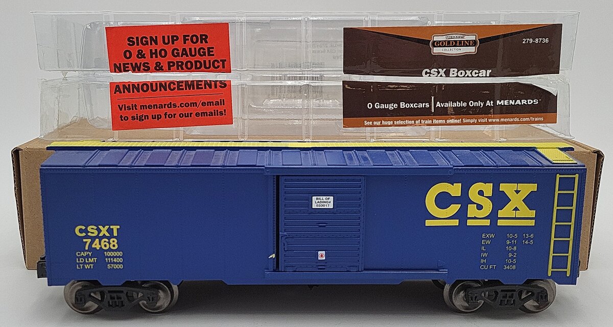 Menards 279-8739 O Gauge CSX Boxcar EX/Box