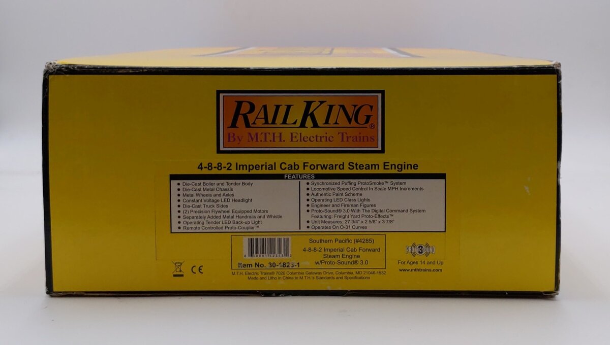 MTH 30-1823-1 Southern Pacific 2-8-8-2 Imperial Cab Forward Steam Engine #4285 EX/Box