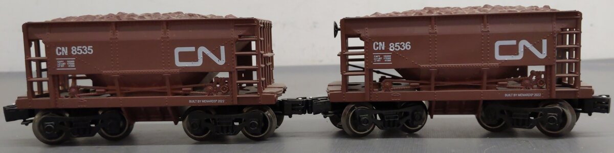 Menards 279-7098 O Canadian National Ore Cars #8535 & #8536 (Set of 2) LN