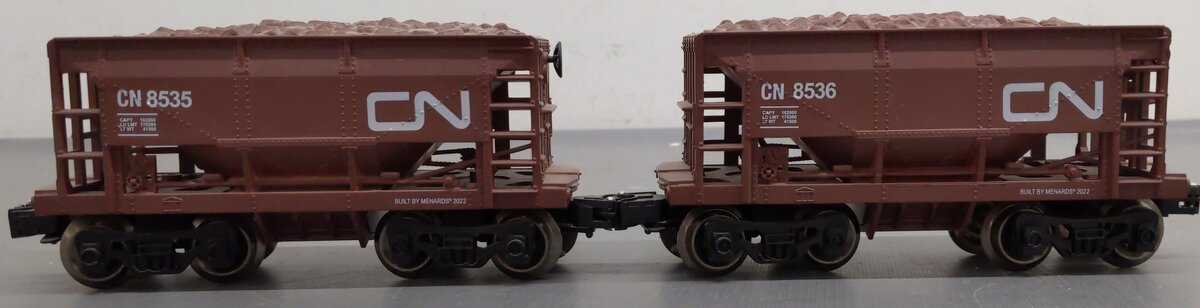 Menards 279-7098 O Canadian National Ore Cars #8535 & #8536 (Set of 2) LN