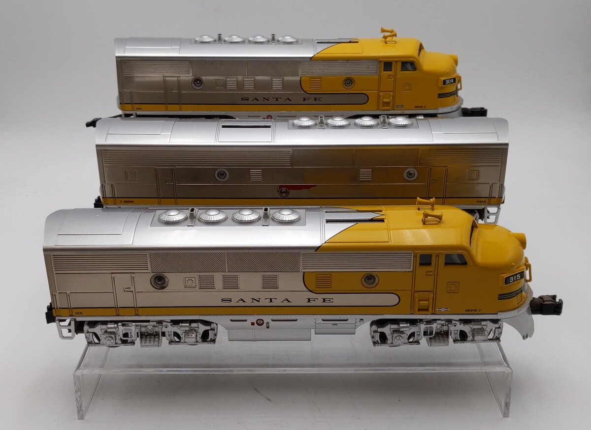 MTH 30-20632-1 O Scale Santa Fe F-3 ABA Diesel Locomotive Set w/ Proto-Sound 3.0 EX/Box