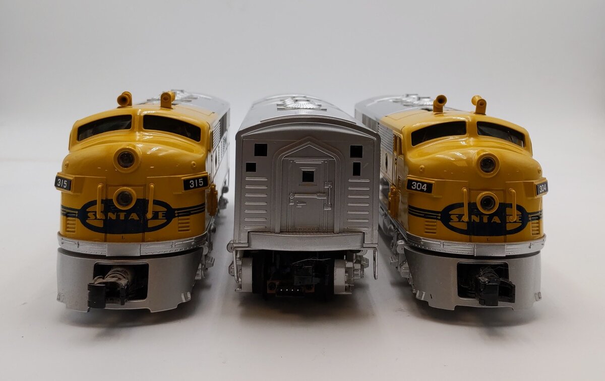 MTH 30-20632-1 O Scale Santa Fe F-3 ABA Diesel Locomotive Set w/ Proto-Sound 3.0 EX/Box