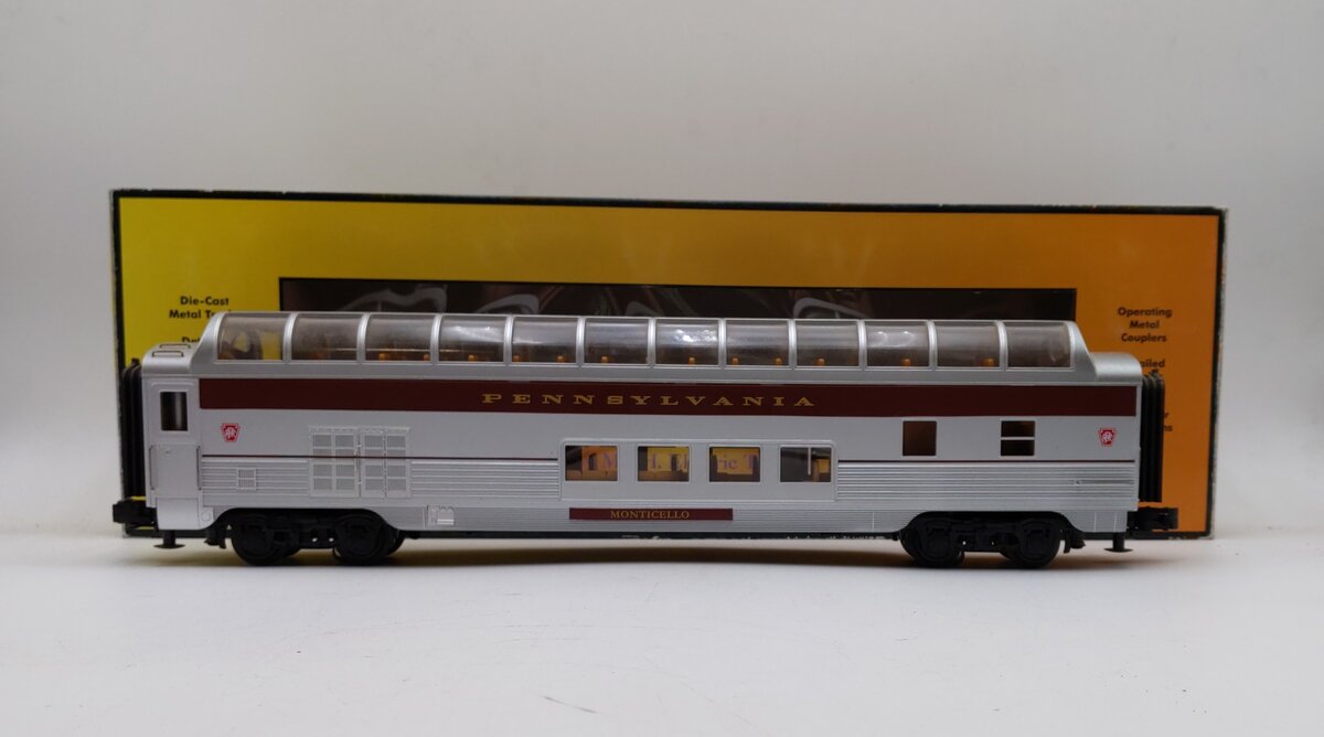 MTH 30-67904 O Pennsylvania RR 60' Streamlined "Monticello" Full Vista Dome