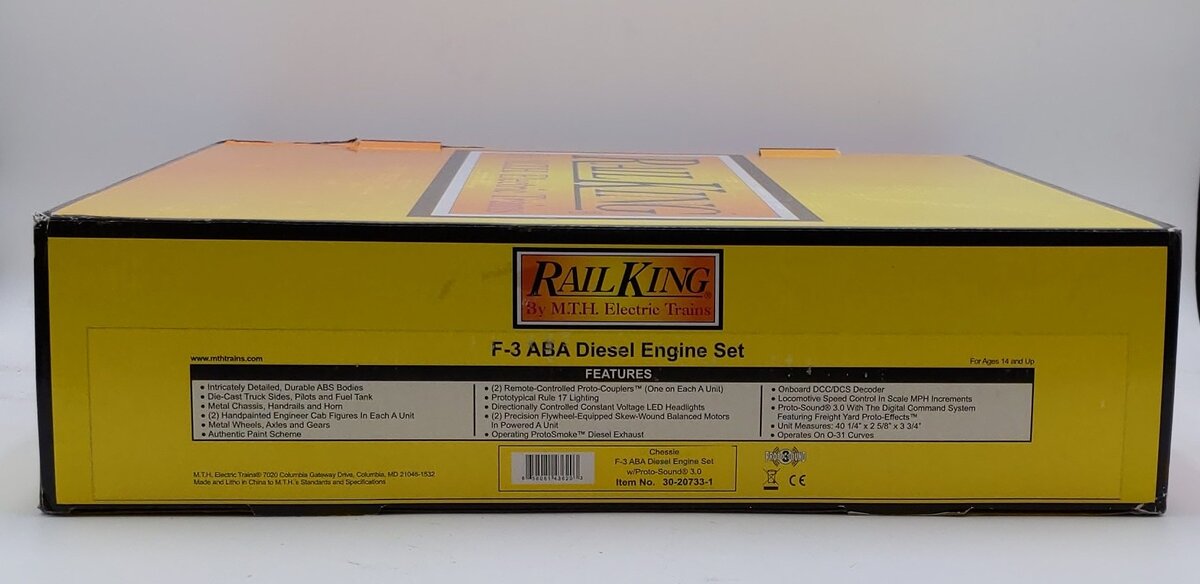 MTH 30-20733-1 O Chessie F3 ABA Diesel Engine Set W/Proto Sound 3.0 EX/Box
