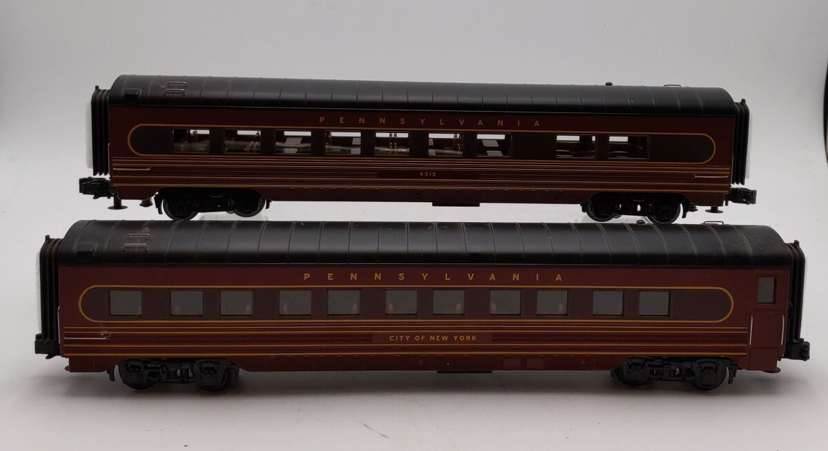 MTH 30-68091 O Pennsylvania 60' Streamlined Sleeper/Diner Set (Set of 2) LN/Box