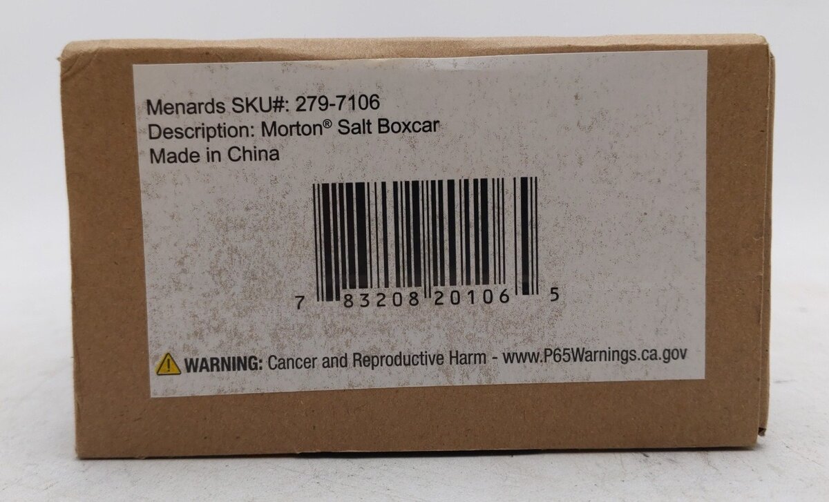 Menards 279-7106 O Gauge Morton Salt Boxcar #12091 EX/Box