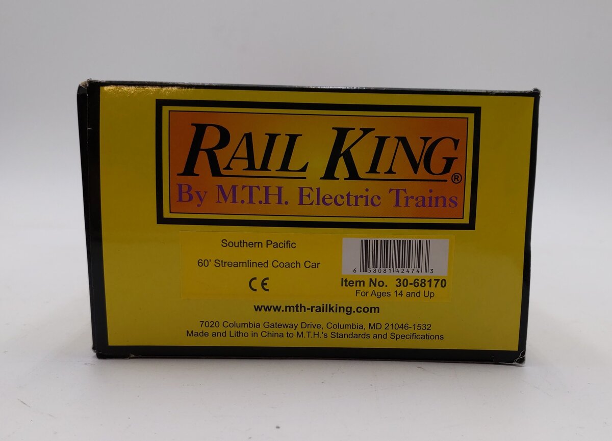 M.T.H. 30-68170 O Southern Pacific 60' Streamlined Coach Car #2358 LN/Box