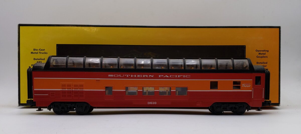 MTH 30-68171 O-27 60' Streamlined Full-Length Vista Dome, Southern Pacific #3610 LN/Box