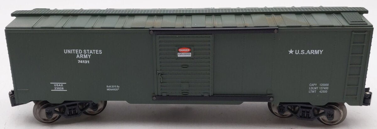 Menards 279-7848 Gold Line US Army Boxcar w/ Artillery Shells #74131 EX/Box