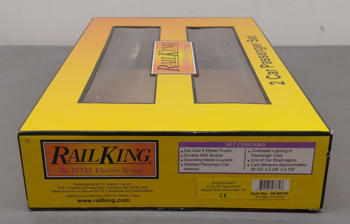 MTH 30-68185 O Gauge Empire Builder Passenger Cars (Set of 2) EX/Box