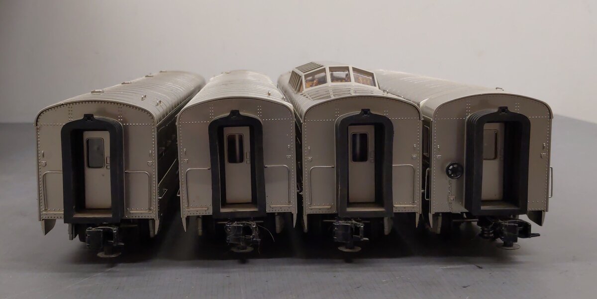 MTH 30-68225 O Gauge Burlington 4-Car 60' Streamlined Passenger Set EX/Box