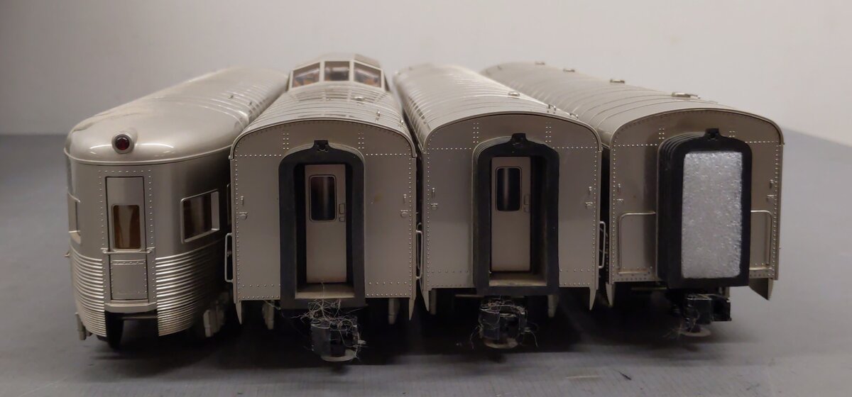 MTH 30-68225 O Gauge Burlington 4-Car 60' Streamlined Passenger Set EX/Box