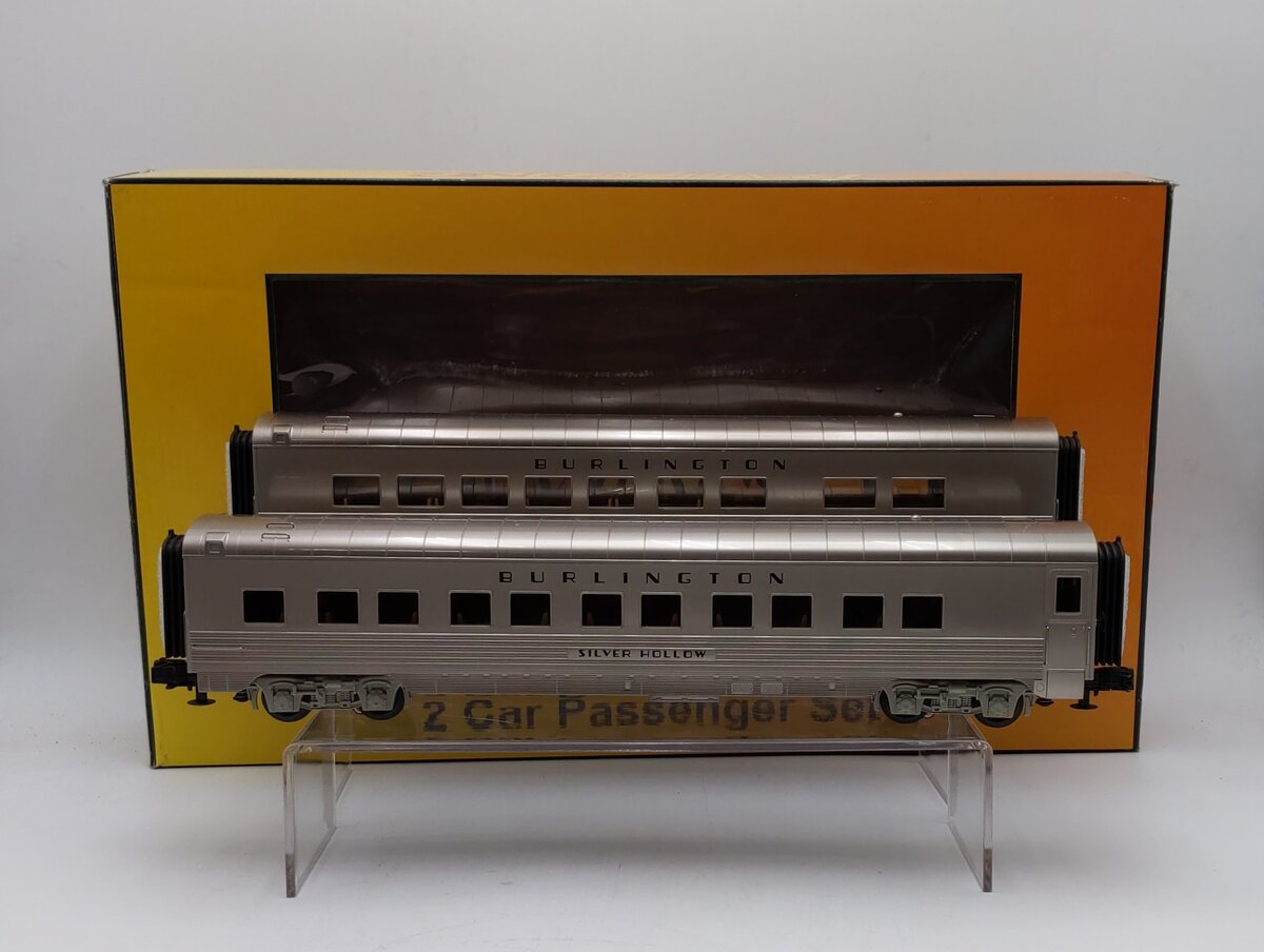 M.T.H. 30-68226 O Burlington 2-Car 60' Streamlined Sleeper/Diner Passenger Set NIB