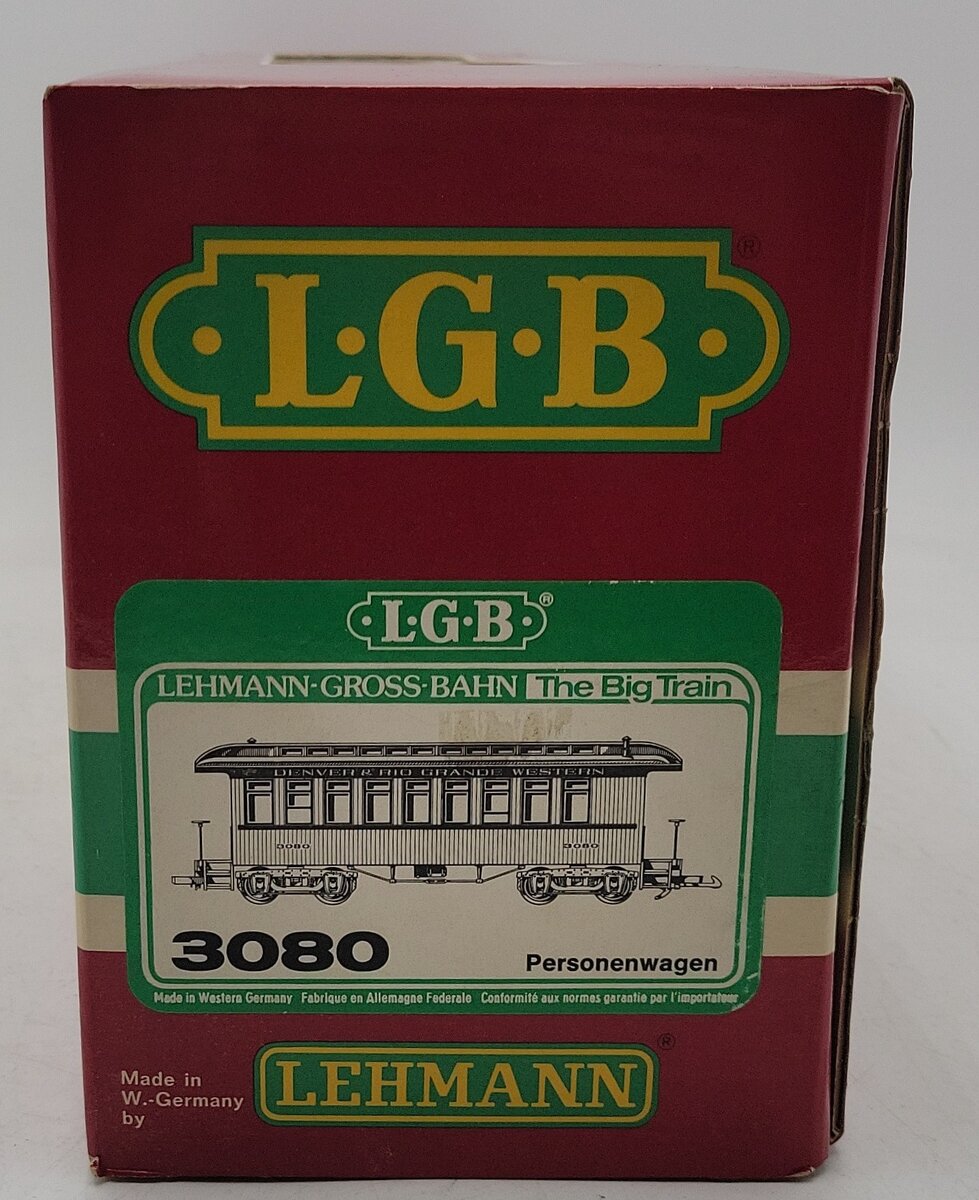LGB 3080 G Scale Denver & Rio Grande Western Passenger Car EX/Box