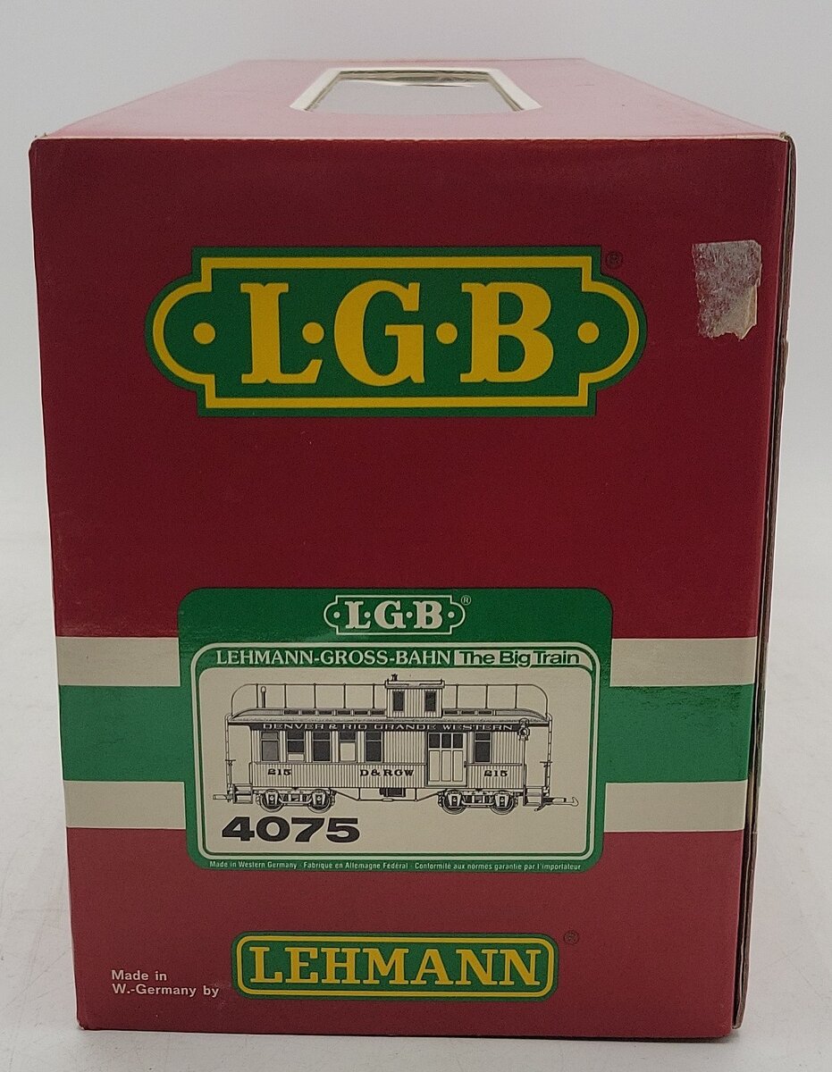 LGB 4075 G Scale Denver & Rio Grande Western Deluxe Drovers Caboose VG/Box