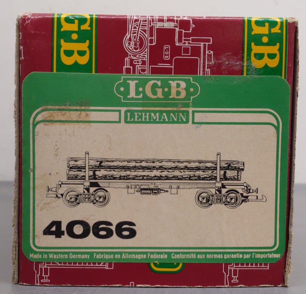 LGB 4066 G Scale Green Flatcar with Log Load #4066 LN/Box