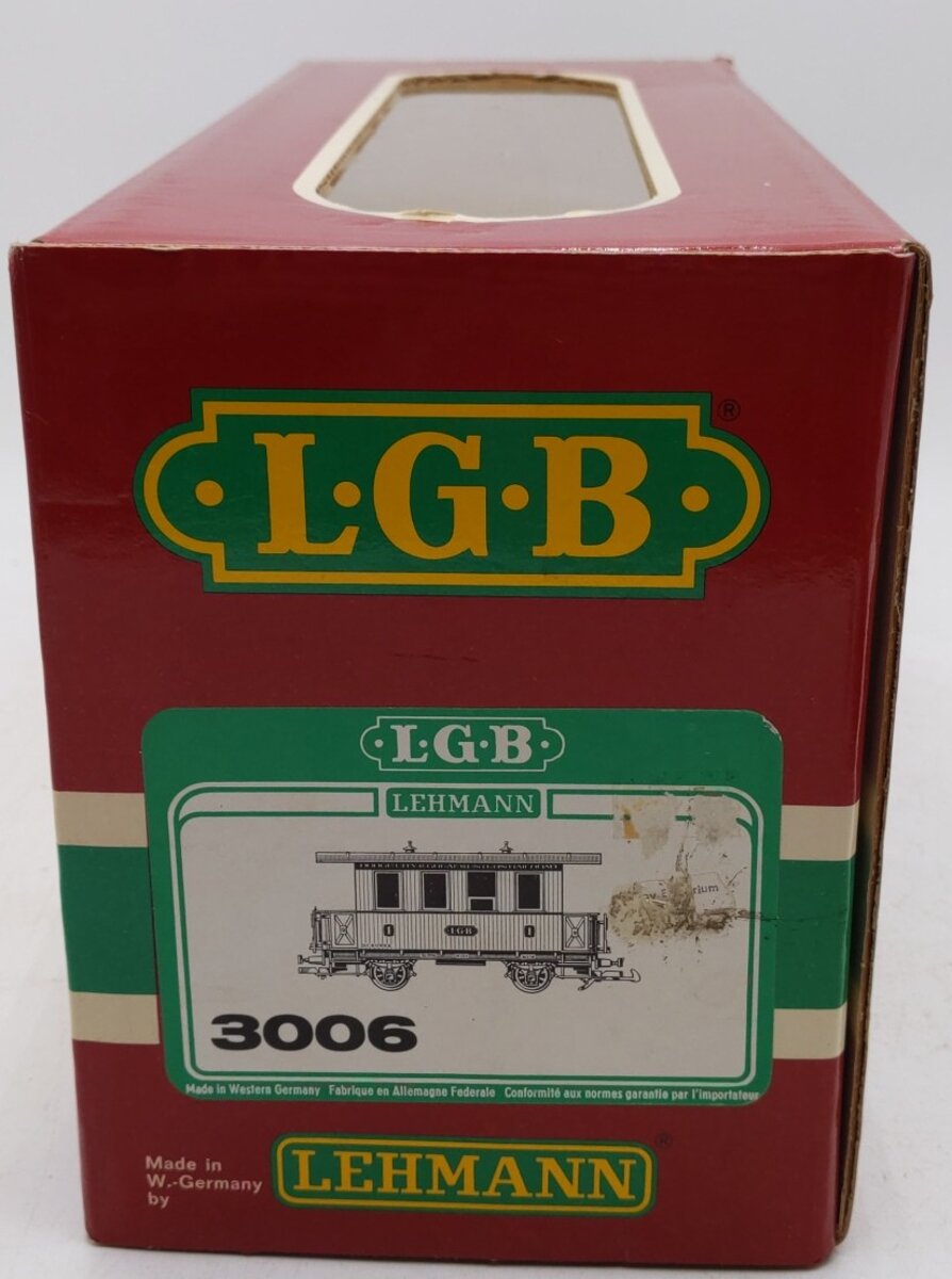 LGB 3006 G Scale Dodge City & Great Western Short Yellow Passenger Car EX/Box