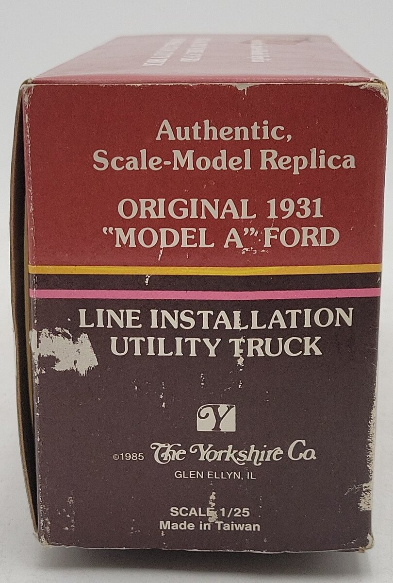 Yorkshire Company 1:24 Scale 1931 Model A Ford Line Installation Utility Truck LN/Box