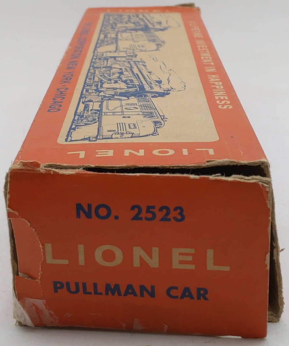 Lionel 2523 Vintage O President Garfield Gold Stripe Aluminum Pullman Car VG/Box