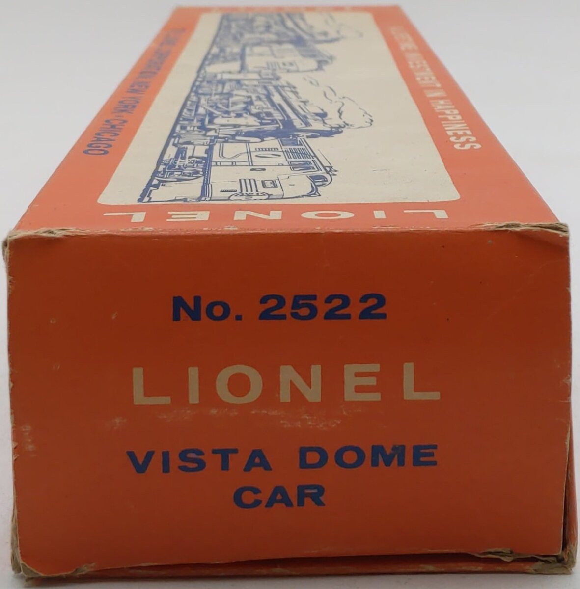 Lionel 2522 Vintage O President Harrison Gold Strip Aluminum Vista Dome Car VG/Box