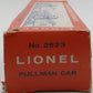 Lionel 2523 Vintage O President Garfield Gold Stripe Aluminum Pullman Car VG/Box