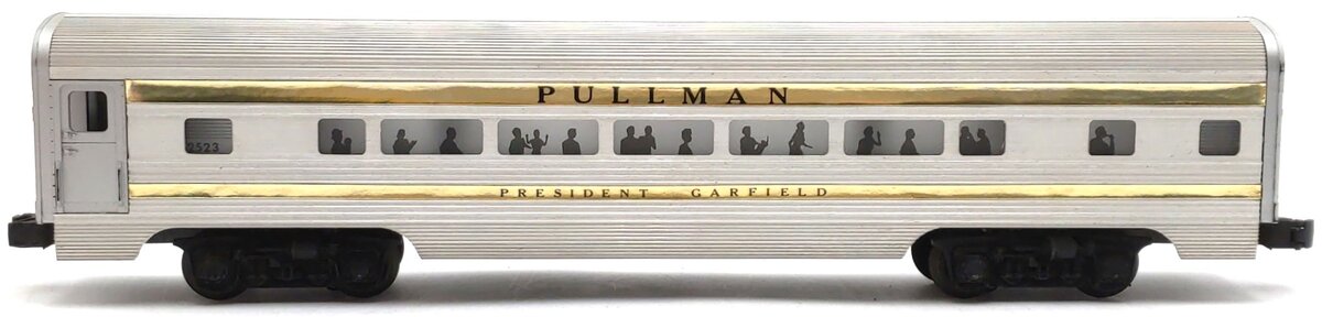 Lionel 2523 Vintage O President Garfield Gold Stripe Aluminum Pullman Car VG/Box