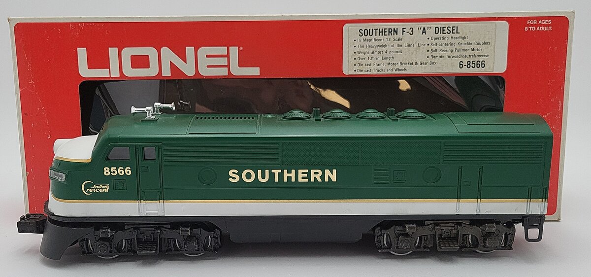 Lionel 6-8566 O Gauge Southern F-3 A Diesel Locomotive EX/Box