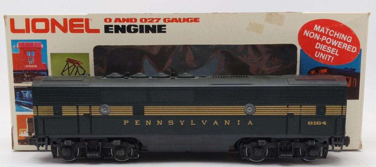 Lionel 6-8164 O Gauge Pennsylvania F3 B-Unit Dummy Diesel Locomotive EX/Box