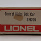 Lionel 6-9709 O Gauge State of Maine Box Car NIB
