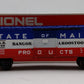 Lionel 6-9709 O Gauge State of Maine Box Car NIB