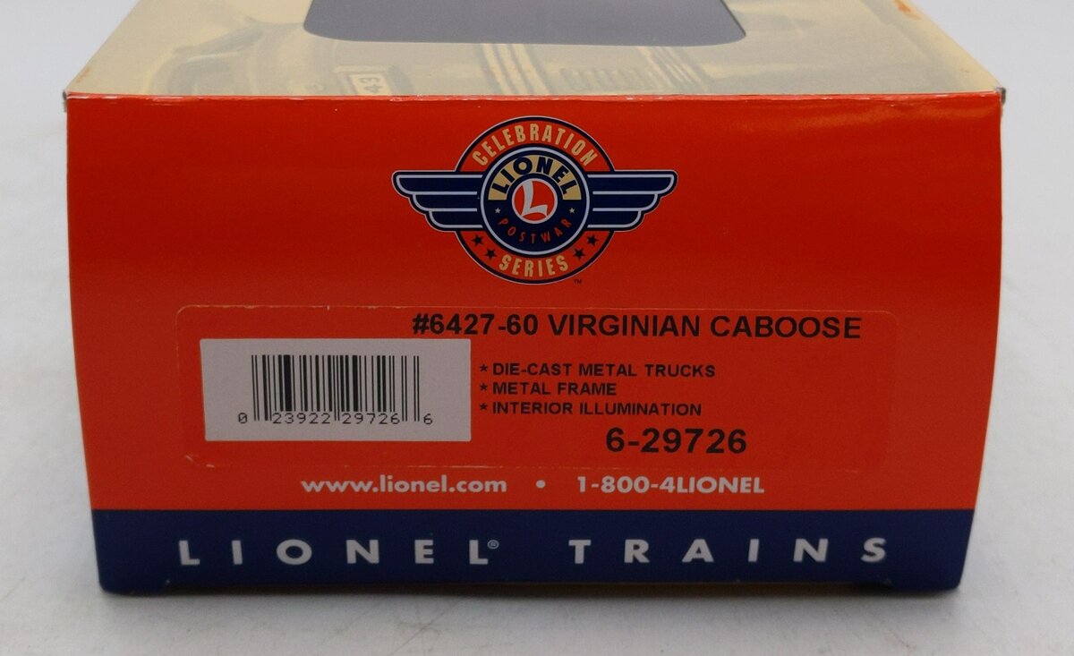 Lionel 6-29726 O Gauge Virginian Post War Celebration Series Caboose #6427-60 LN/Box