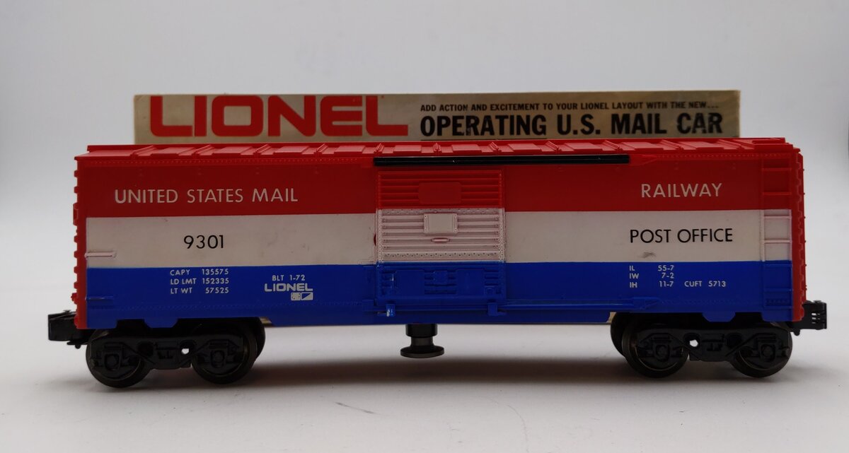 Lionel 6-9301 O Gauge US Mail Operating Boxcar #9301 EX/Box