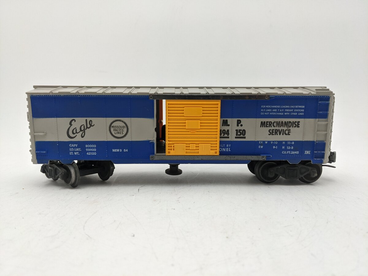 Lionel 3494-150 VIntage O Missouri Pacific Operating Boxcar VG