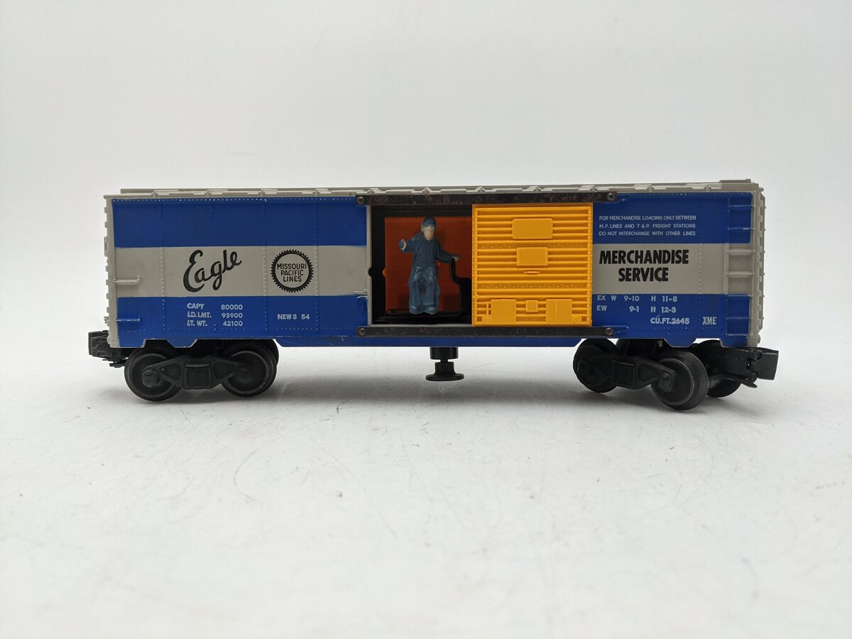Lionel 3494-150 VIntage O Missouri Pacific Operating Boxcar VG
