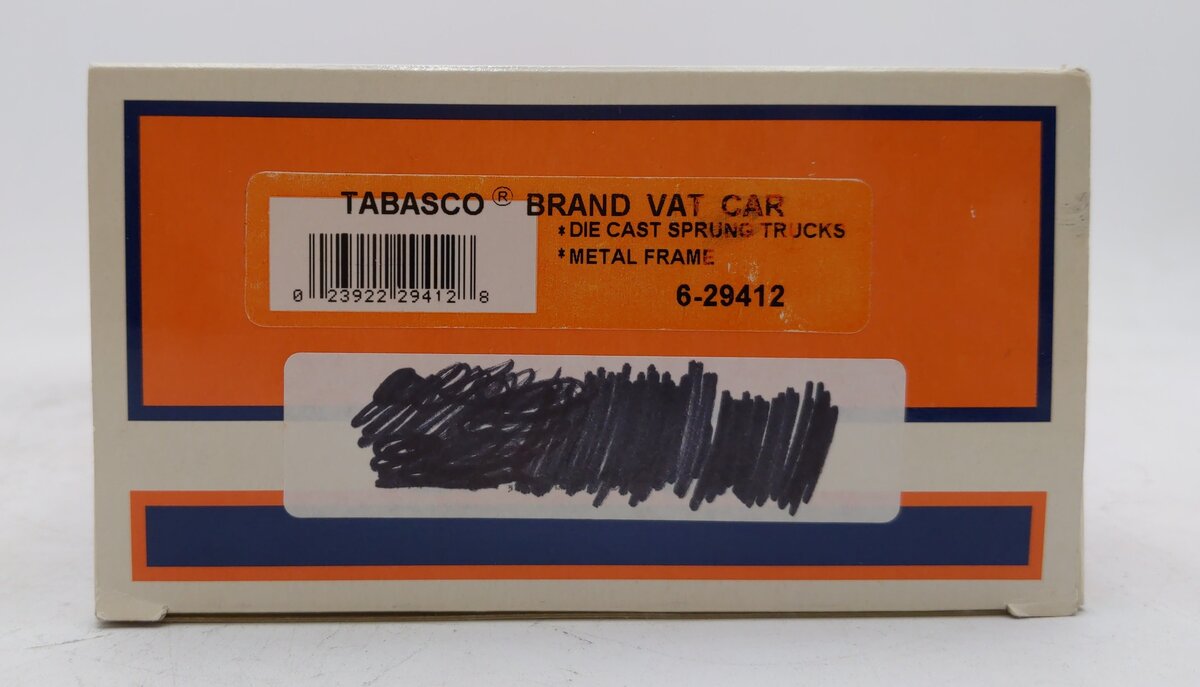Lionel 6-29412 O Gauge Tabasco Vat Car LN/Box