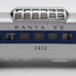 Lionel 2412 Vintage O Santa Fe Illuminated Blue Stripe Vista Dome Car VG