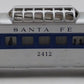 Lionel 2412 Vintage O Santa Fe Illuminated Blue Stripe Vista Dome Car VG