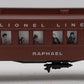Lionel 6-19077 O Gauge Lionel Lines "Raphael Passenger Car #2652 EX/Box