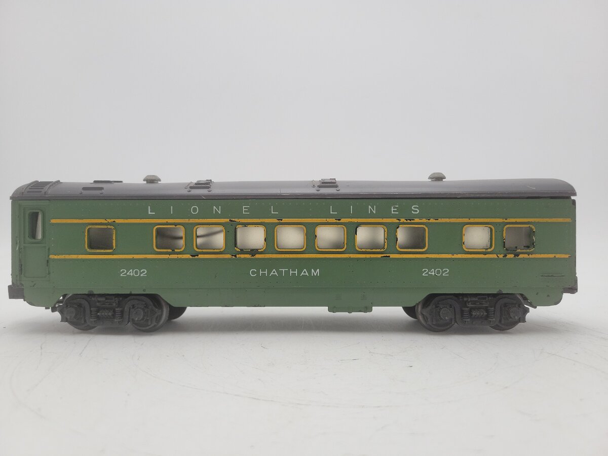 Lionel 2402 Vintage O Postwar Lionel Lines Green/Gray Chatham Pullman Car VG