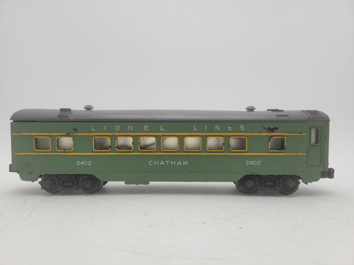 Lionel 2402 Vintage O Postwar Lionel Lines Green/Gray Chatham Pullman Car VG